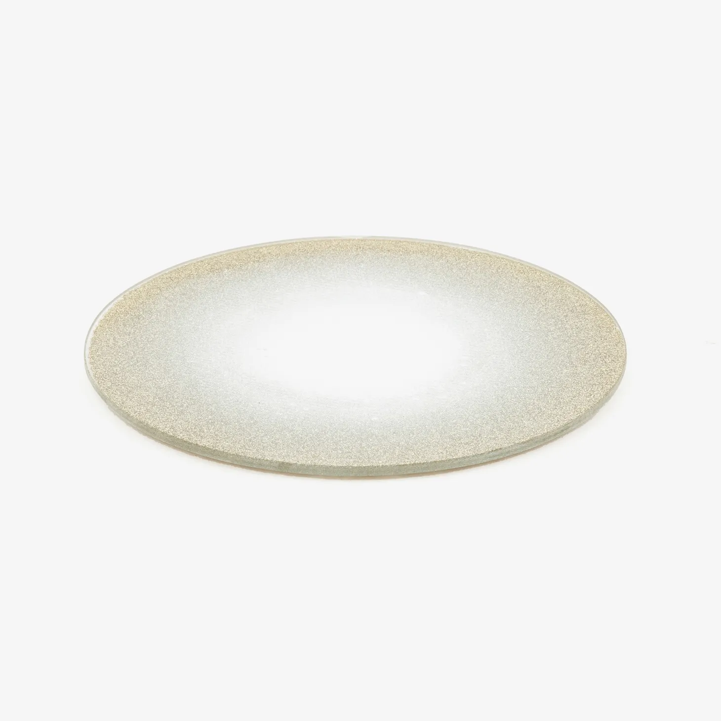Portavelas de cristal dorado con purpurina Ø15cm