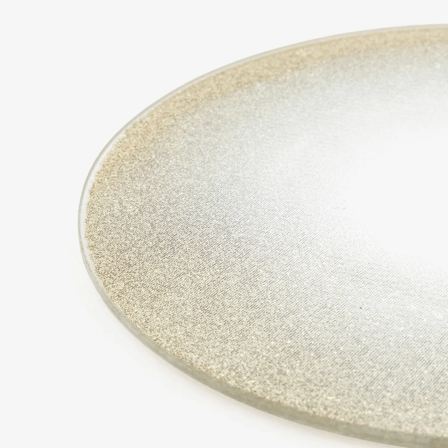 Portavelas de cristal dorado con purpurina Ø15cm
