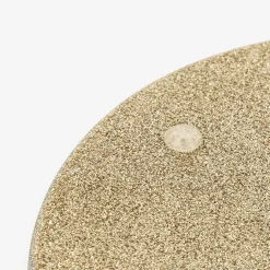 Portavelas de cristal dorado con purpurina Ø15cm