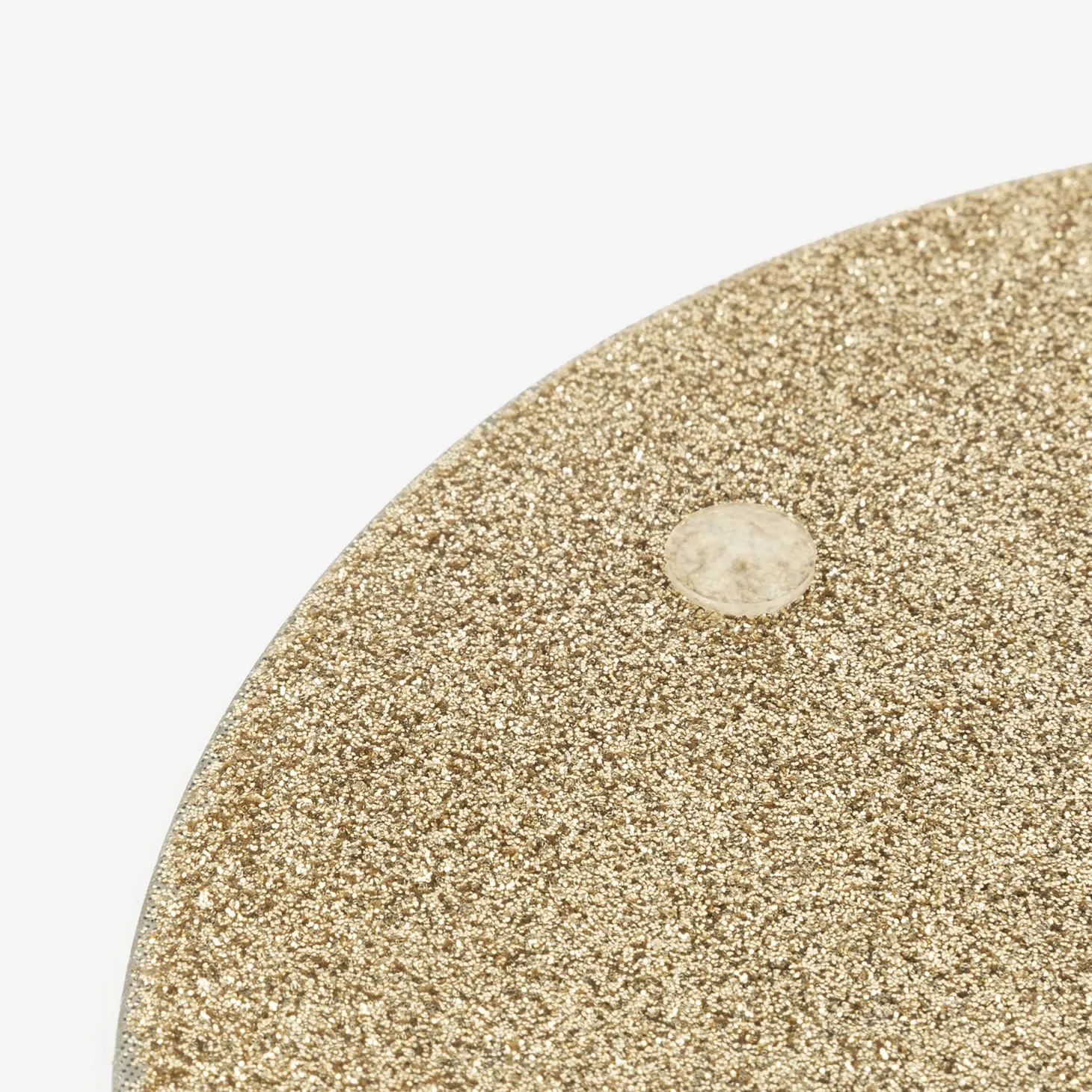 Portavelas de cristal dorado con purpurina Ø15cm
