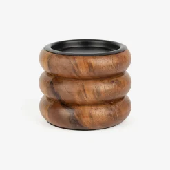 Portavelas de madera Belma 8cm