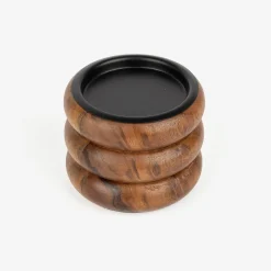 Portavelas de madera Belma 8cm
