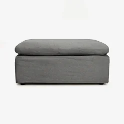 Puf de lino gris Aiden 95x95x45cm Clau&Chloe