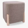 Puff cuadrado gris 34x34x38 Bambu