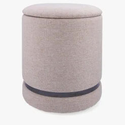 Puff redondo beige 32x40 Bambu