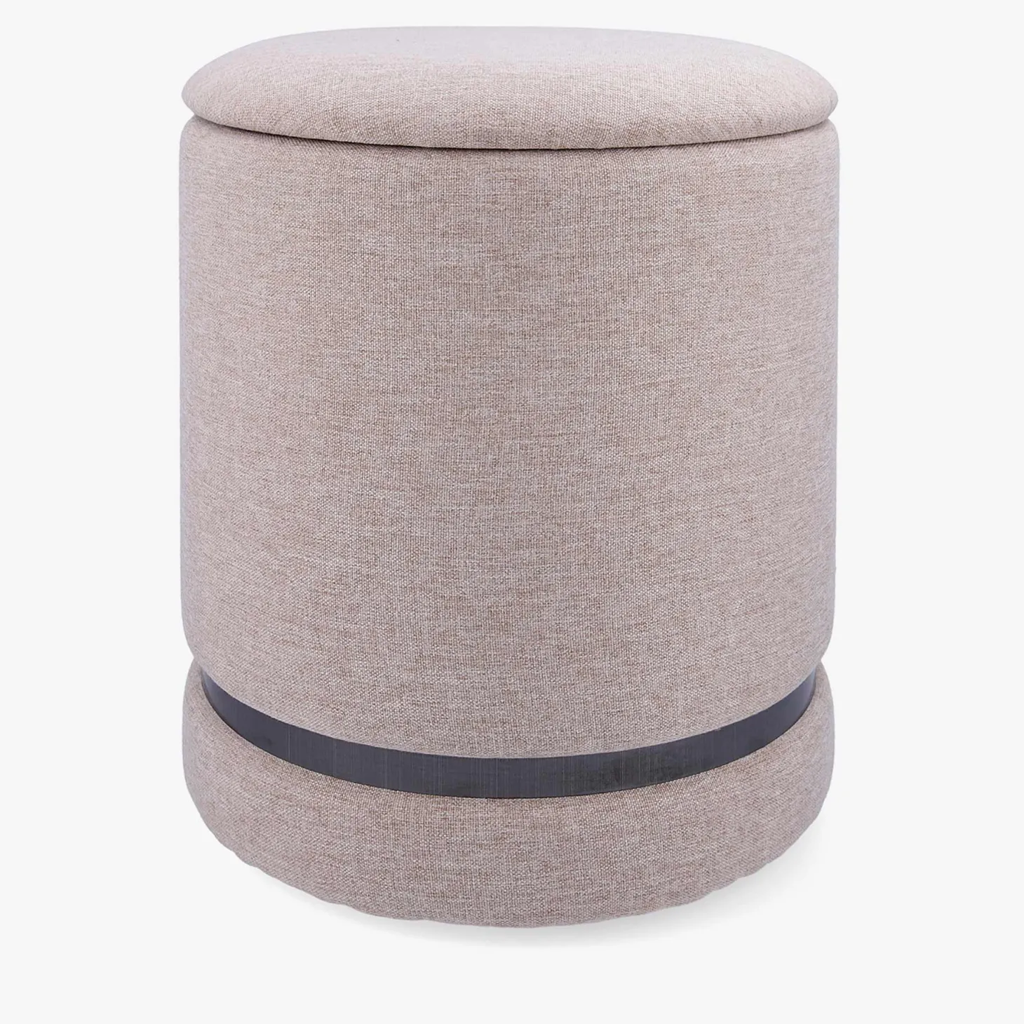 Puff redondo beige 32x40 Bambu