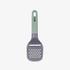 Rallador de queso de acero inoxidable y plástico verde y gris Nira 23cm