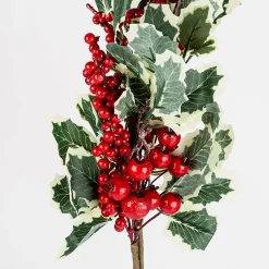 Rama de acebo con frutos rojos 81cm