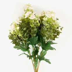 Ramo de flores pequeñas artificiales blanco 40cm