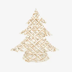 Árbol decorativo con luz LED gris 30cm