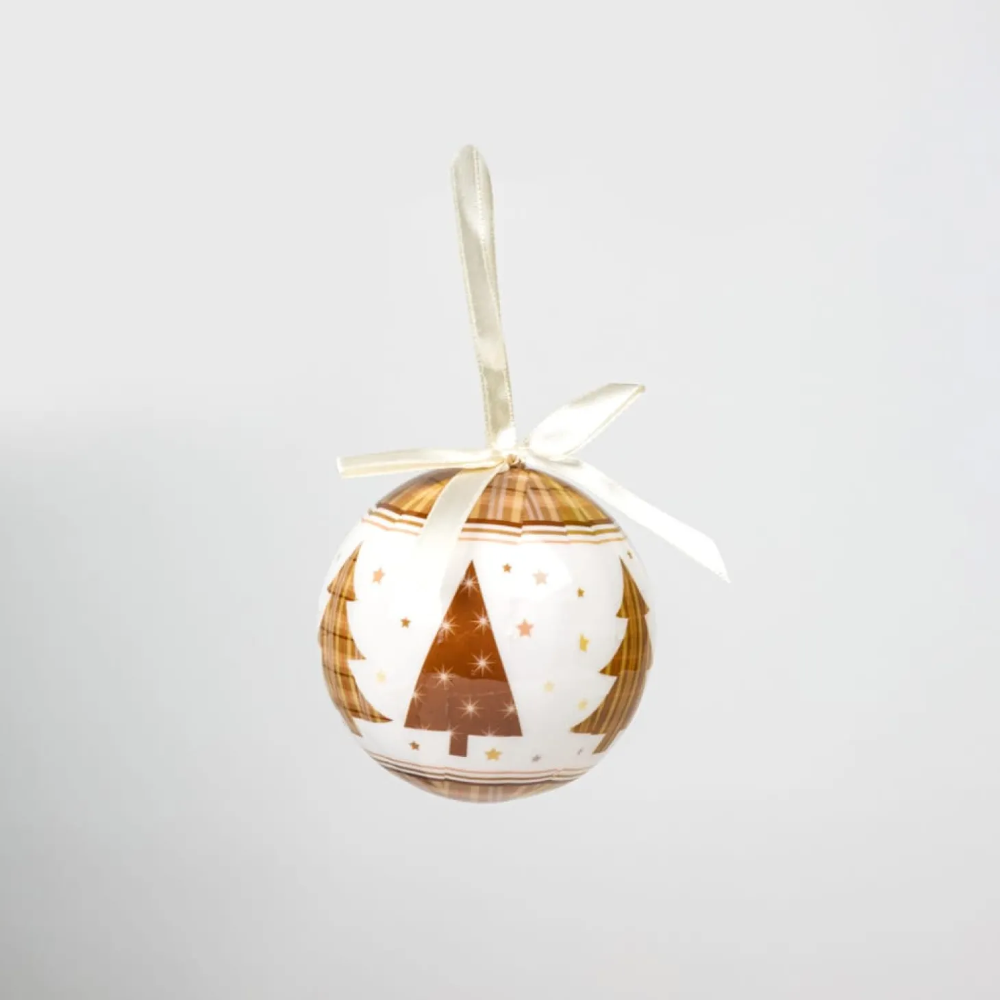 Set de 6 bolas decorativas doradas Árboles 7,5cm