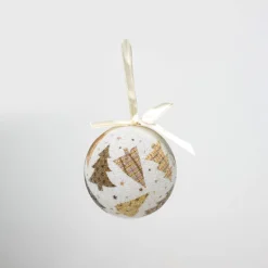 Set de 6 bolas decorativas doradas Árboles 7,5cm