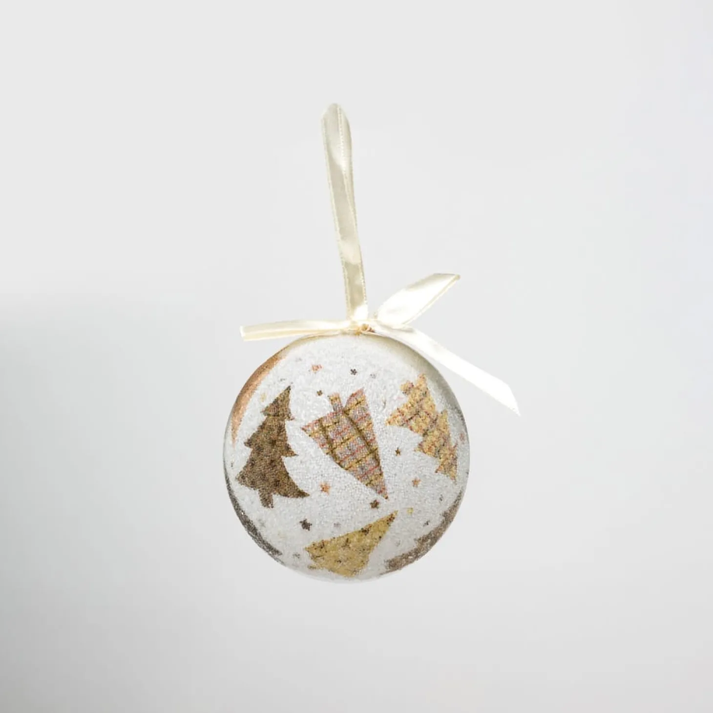 Set de 6 bolas decorativas doradas Árboles 7,5cm