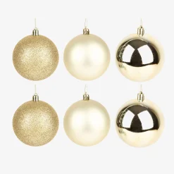 Set de 6 bolas decorativas doradas Ø8cm