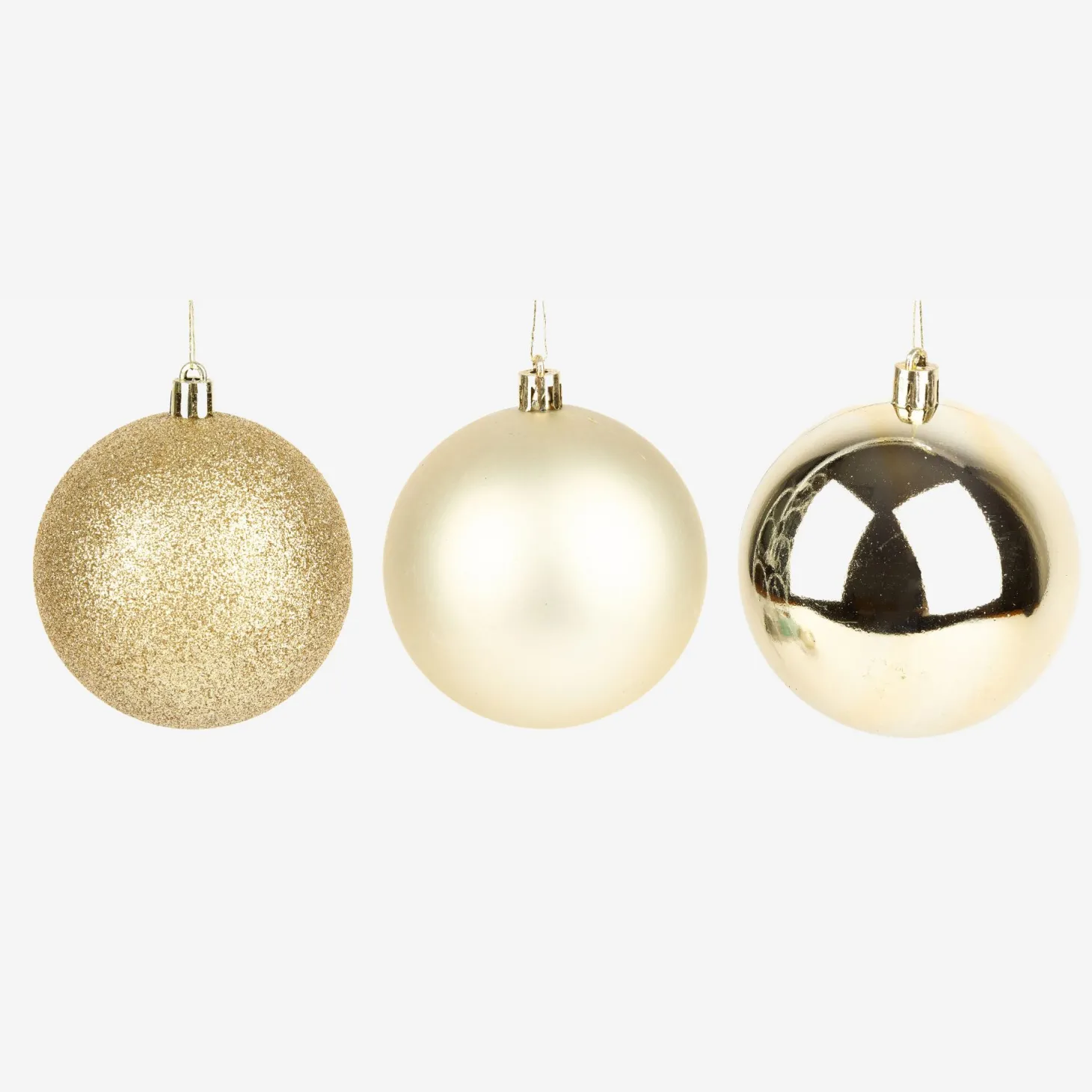 Set de 6 bolas decorativas doradas Ø8cm