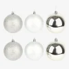 Set de 6 bolas decorativas plateadas Ø8cm