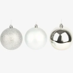 Set de 6 bolas decorativas plateadas Ø8cm