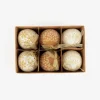 Set de 6 bolas decorativas doradas Ø7,5cm