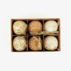 Set de 6 bolas decorativas doradas Ø7,5cm