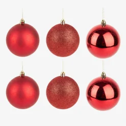 Set de 6 bolas decorativos rojas Ø8cm