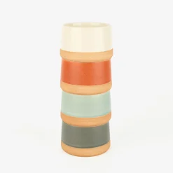 Set de 4 boles de gres de colores Ø9x5cm