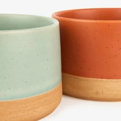 Set de 4 boles de gres de colores Ø9x5cm