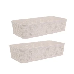 Set de 2 cestas beige Badet 25x13x6cm