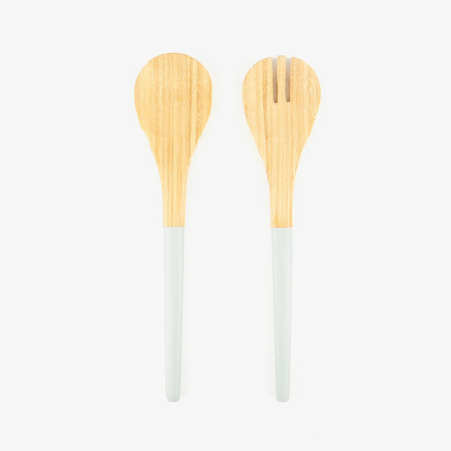 Set de 2 cubiertos para ensalada de bambú gris 30cm