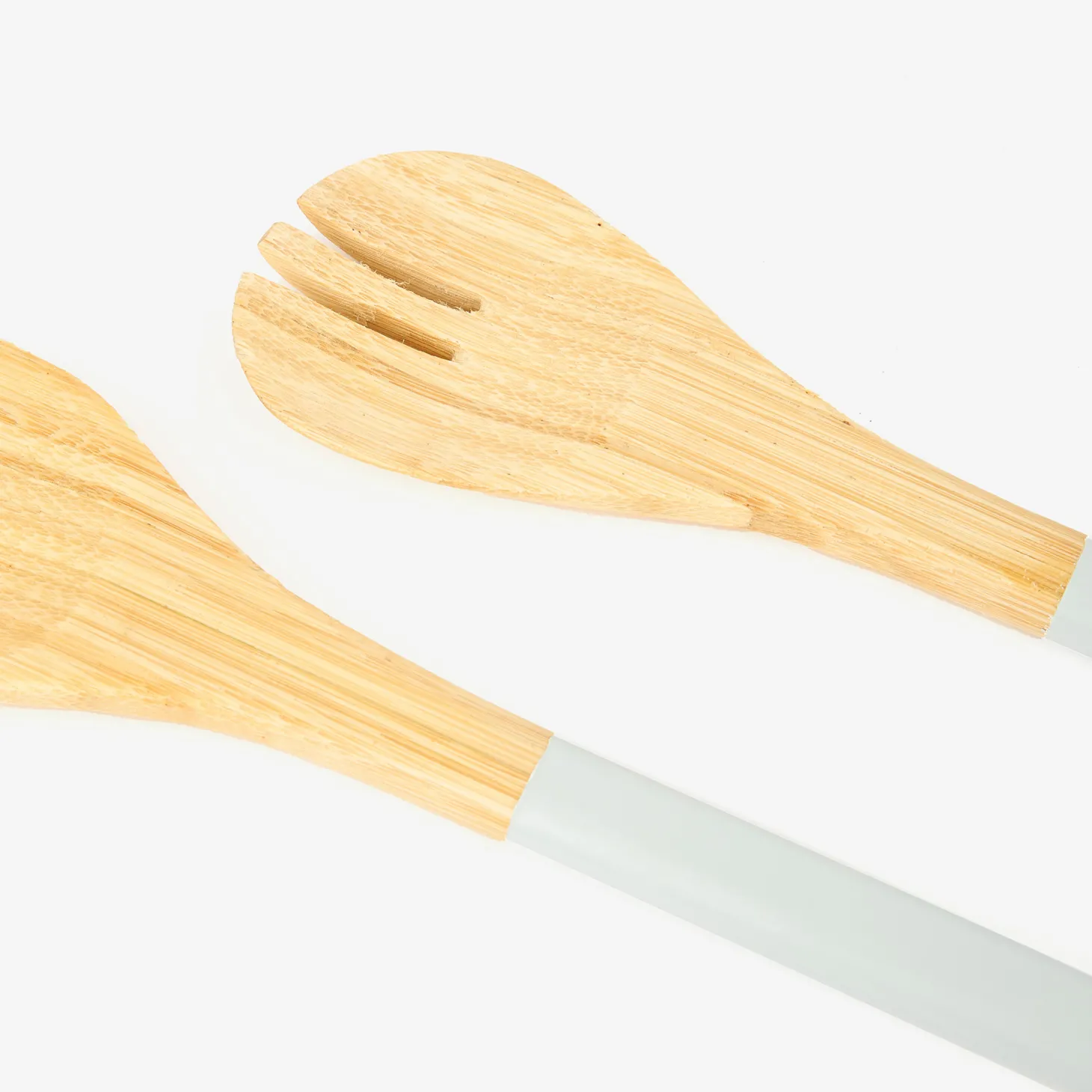 Set de 2 cubiertos para ensalada de bambú gris 30cm