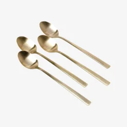 Set de 4 cucharas de acero inoxidable dorado Petra 18cm