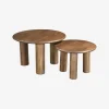 Set de 2 mesas auxiliares de madera Munich Ø60/45cm Clau&Chloe