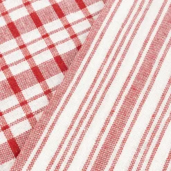 Set de 2 paños de algodón con rayas rojas Midson45x65cm
