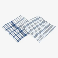 Set de 2 paños de algodón con rayas azules Midson45x65cm