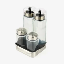 Set de 4 piezas aceitera/vinagrera de cristal 270ml