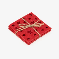 Set de 4 posavasos fieltro Estrellas 10x10cm