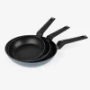 Set de 3 sartenes de aluminio forjado 18-22-26cm
