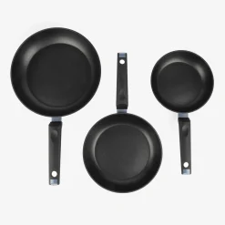 Set de 3 sartenes de aluminio forjado 18-22-26cm