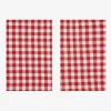 Set de 2 servilletas de algodón rojo Vichy 43x43cm