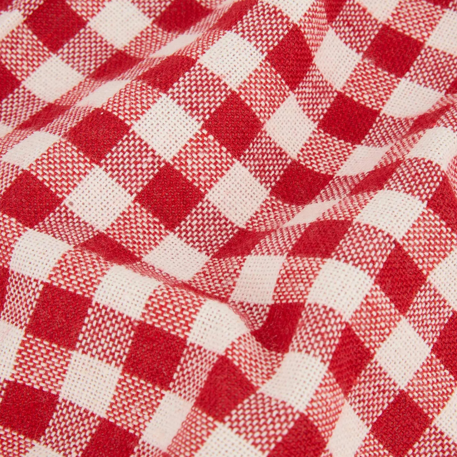 Set de 2 servilletas de algodón rojo Vichy 43x43cm