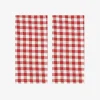 Set de 2 servilletas de algodón rojo Vichy43x43cm