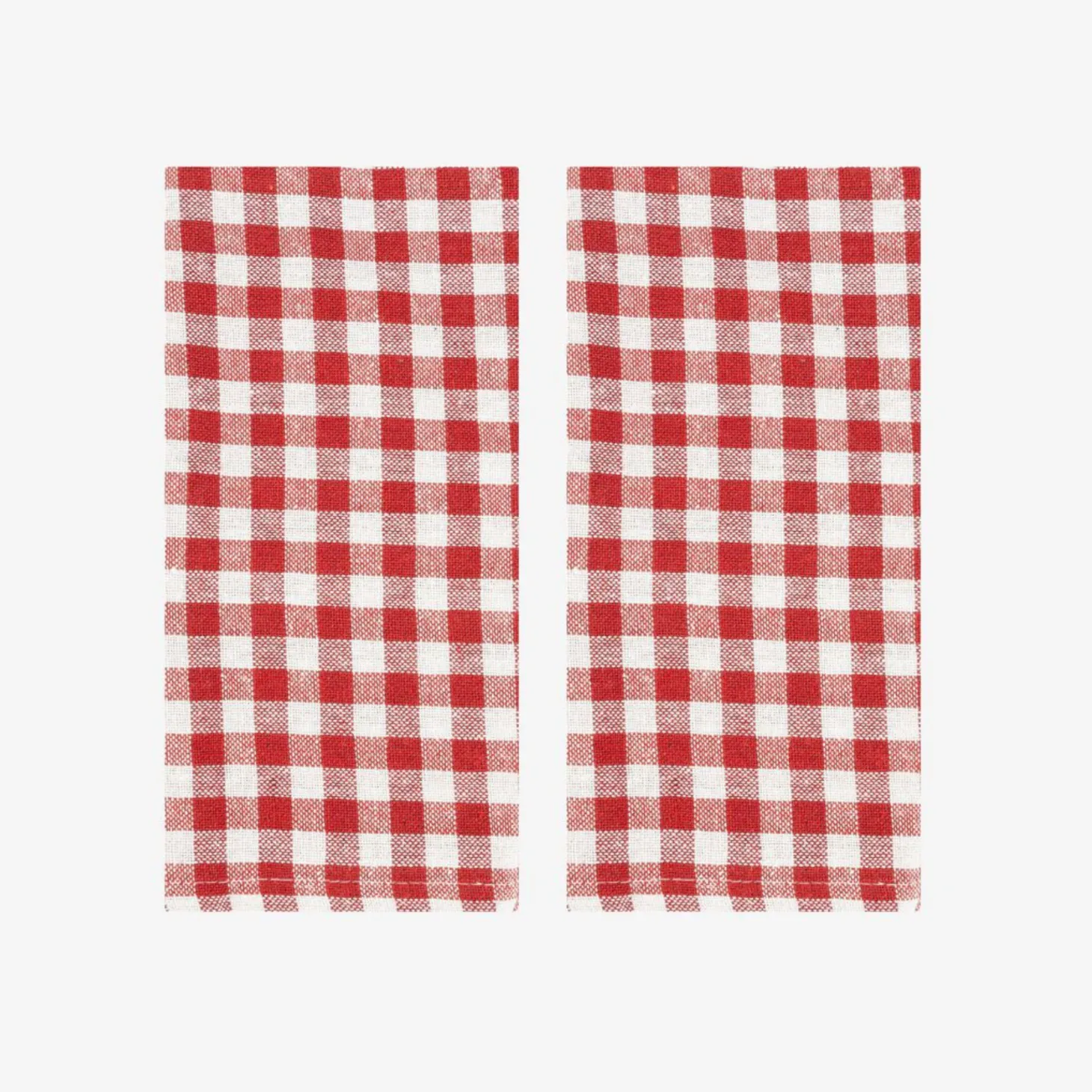 Set de 2 servilletas de algodón rojo Vichy43x43cm