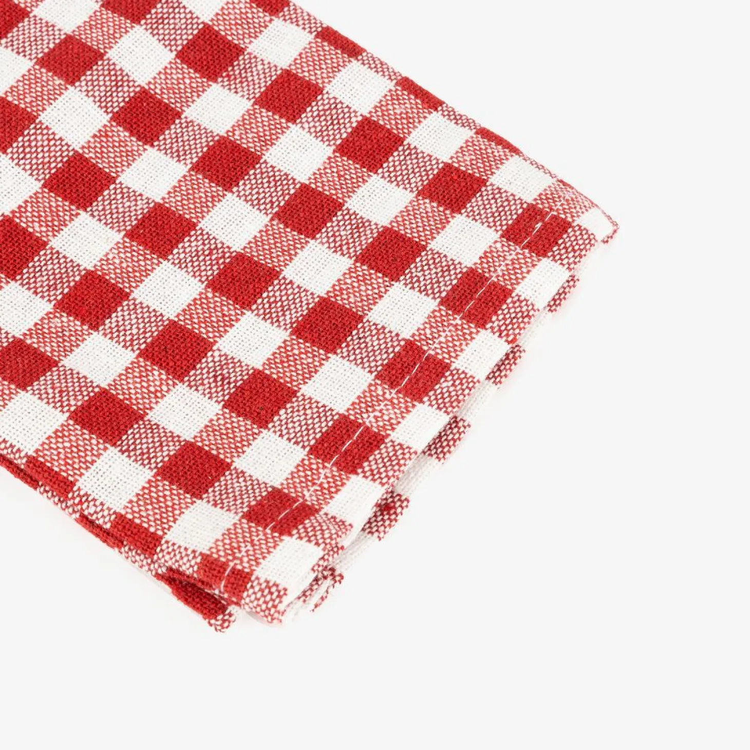Set de 2 servilletas de algodón rojo Vichy43x43cm