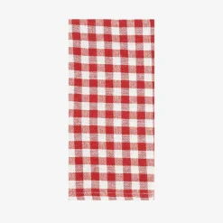 Set de 2 servilletas de algodón rojo Vichy43x43cm