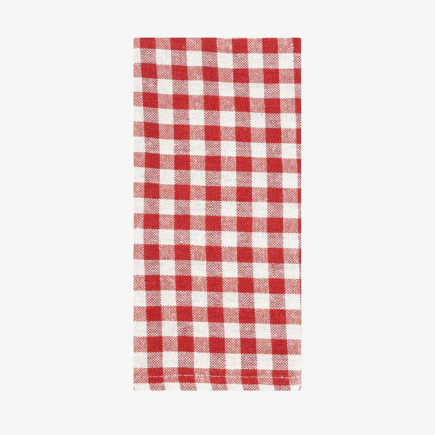 Set de 2 servilletas de algodón rojo Vichy43x43cm