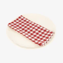 Set de 2 servilletas de algodón rojo Vichy43x43cm