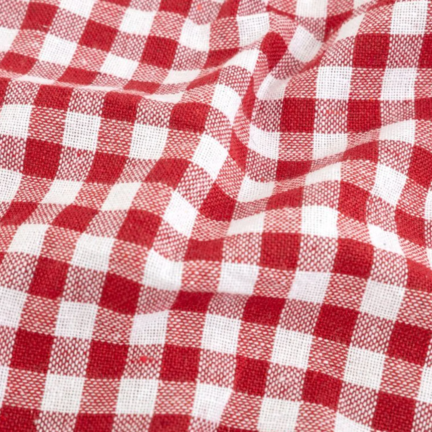 Set de 2 servilletas de algodón rojo Vichy43x43cm