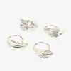 Set de 4 servilleteros de metal plateados
