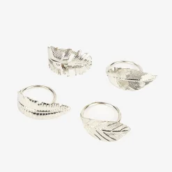 Set de 4 servilleteros de metal plateados