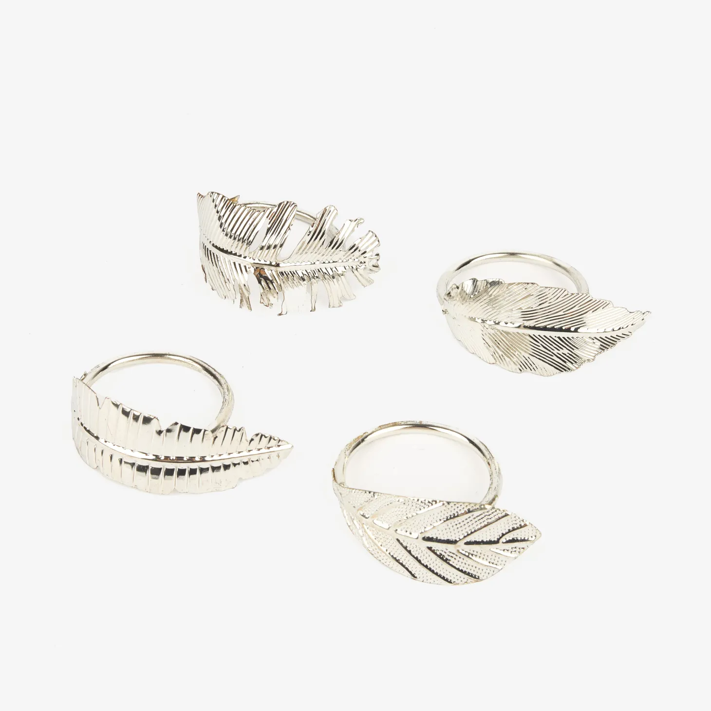 Set de 4 servilleteros de metal plateados
