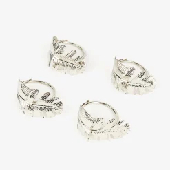 Set de 4 servilleteros de metal plateados